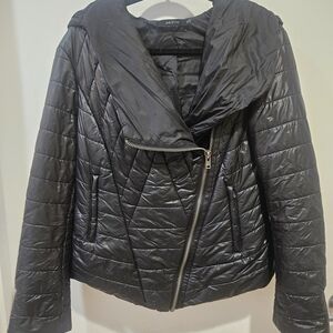 Ark & Co Black Asymmetrical Puffer Jacket